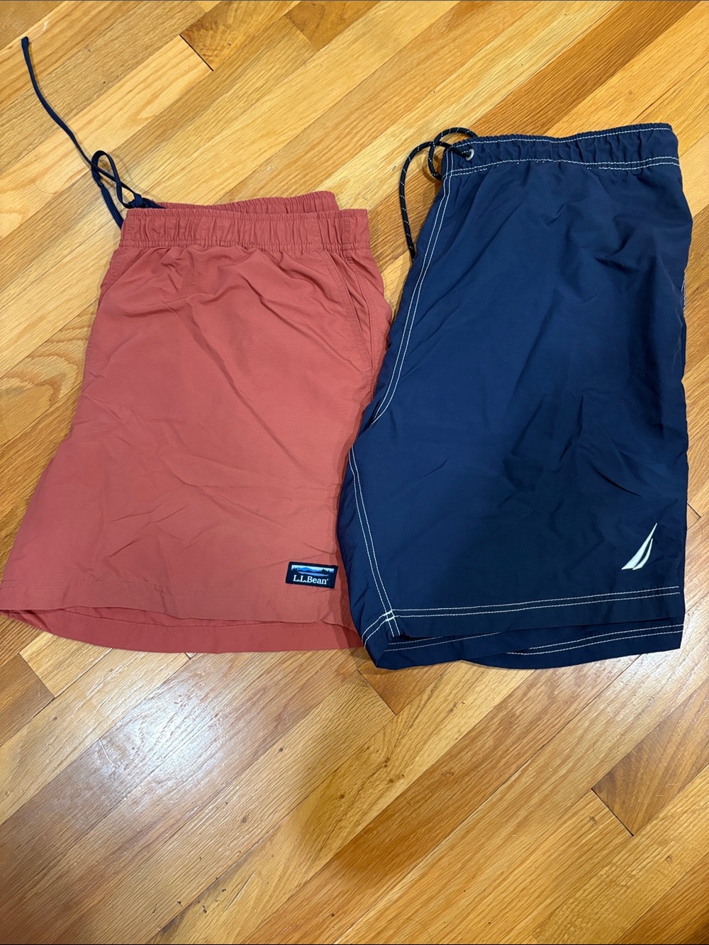 L.L. Bean & Nautica swim trunks.